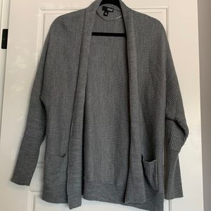 Heather grey small knit cardigan.